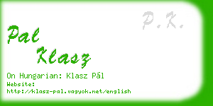 pal klasz business card